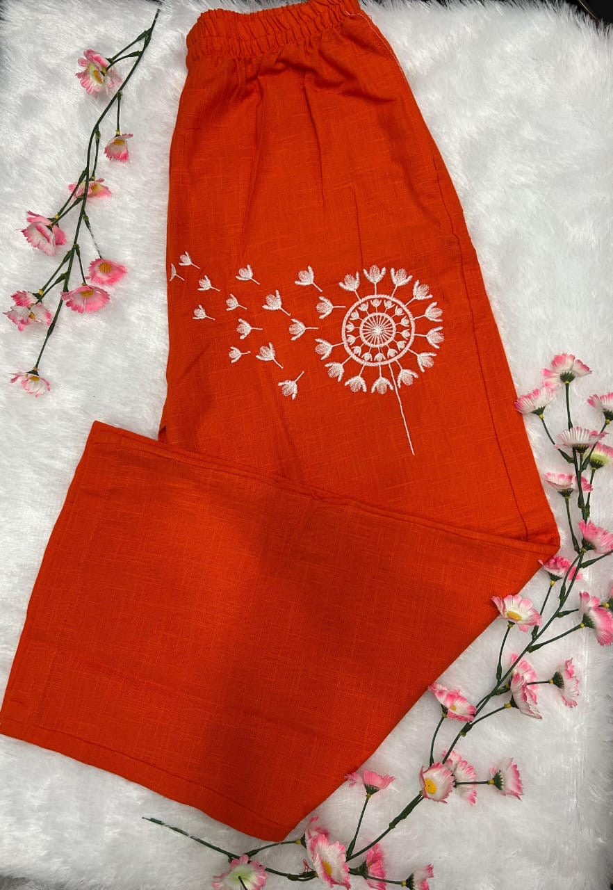 Premium Cotton Slub Top With Beautiful Embroidery Work