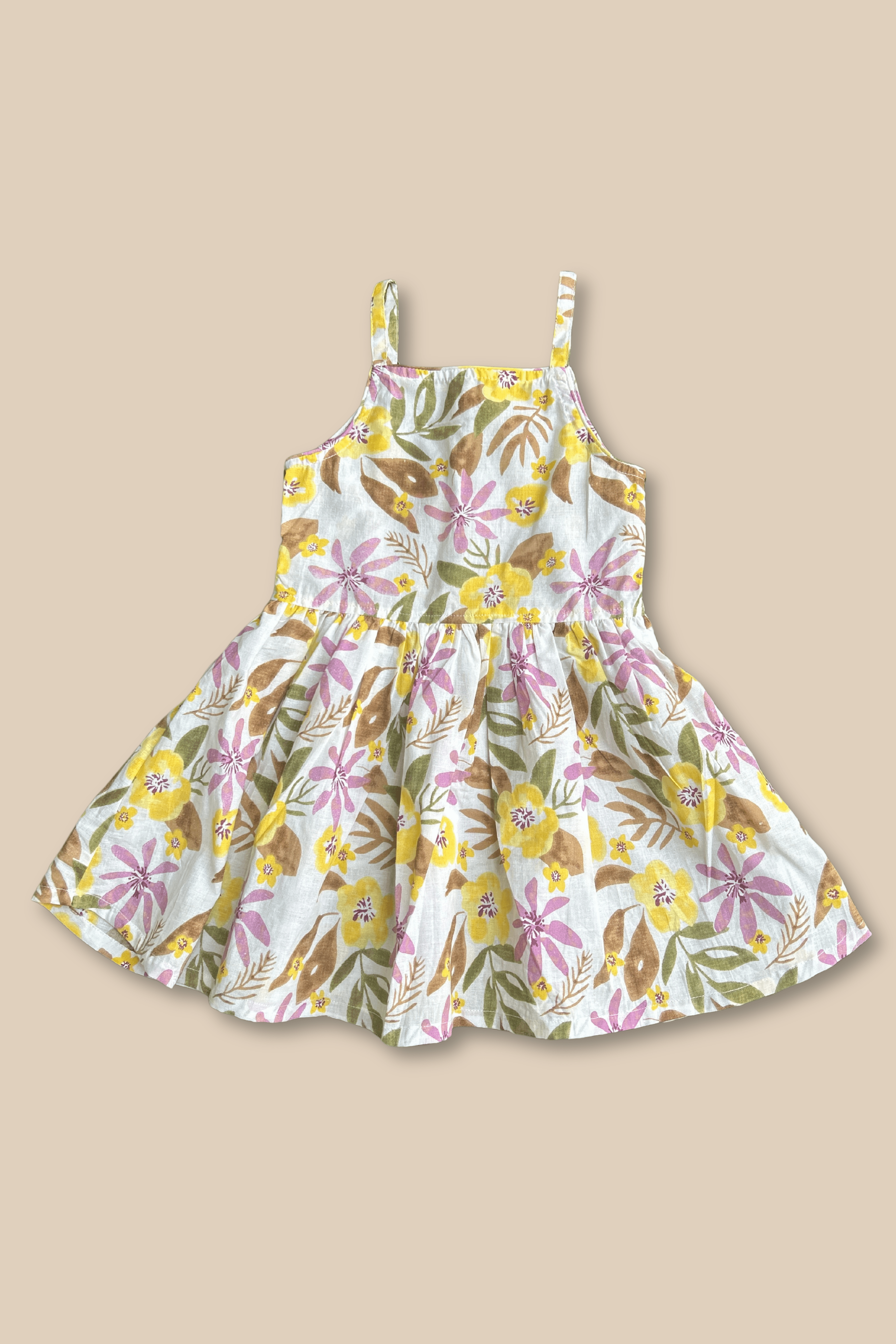 Girls Pure Cotton Summer Dress with Floral Print - Kidswear