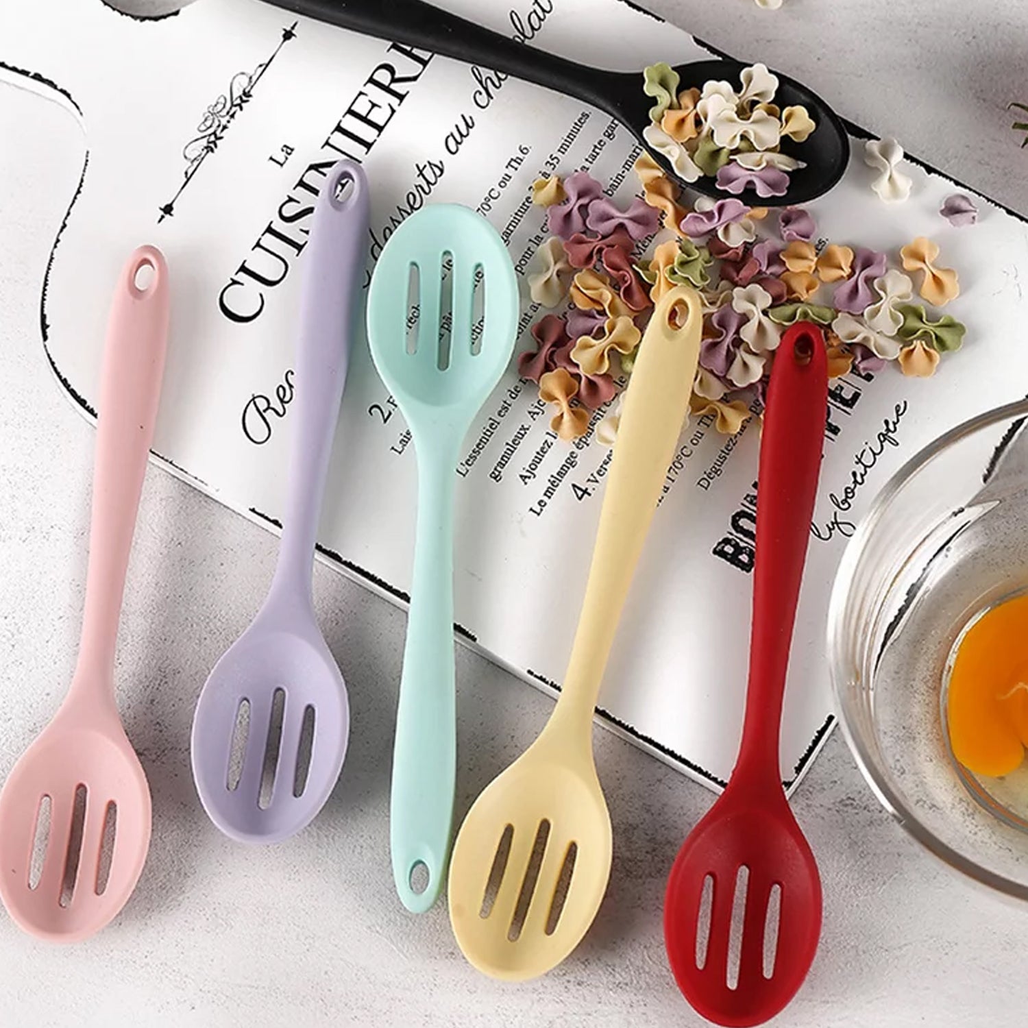 5449 Silicone Cooking Cookware Heat-resistant Kitchen Utensils Cookware Kitchenware (27cm)