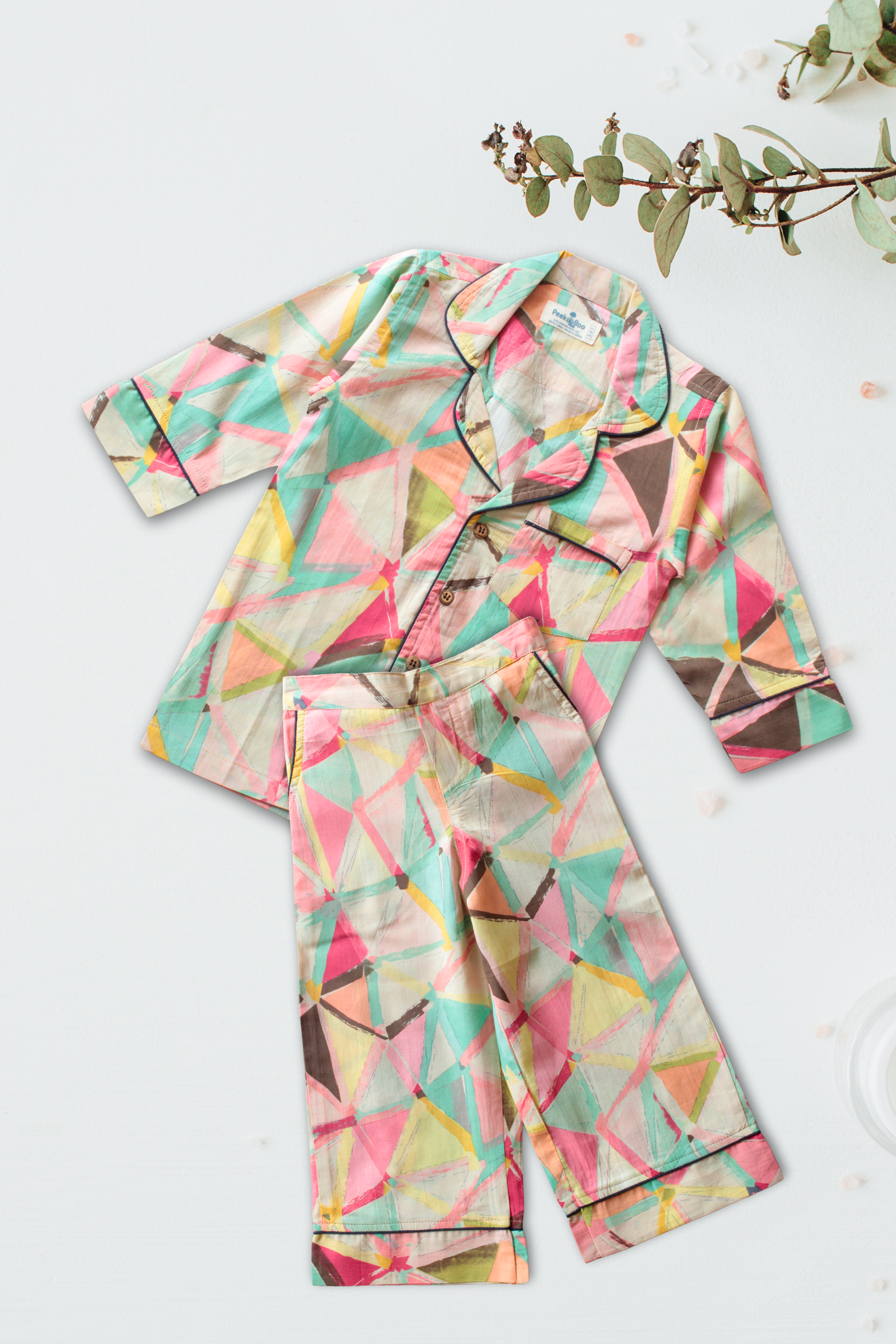 Pure Soft Cotton Printed Night Suit - Abstract