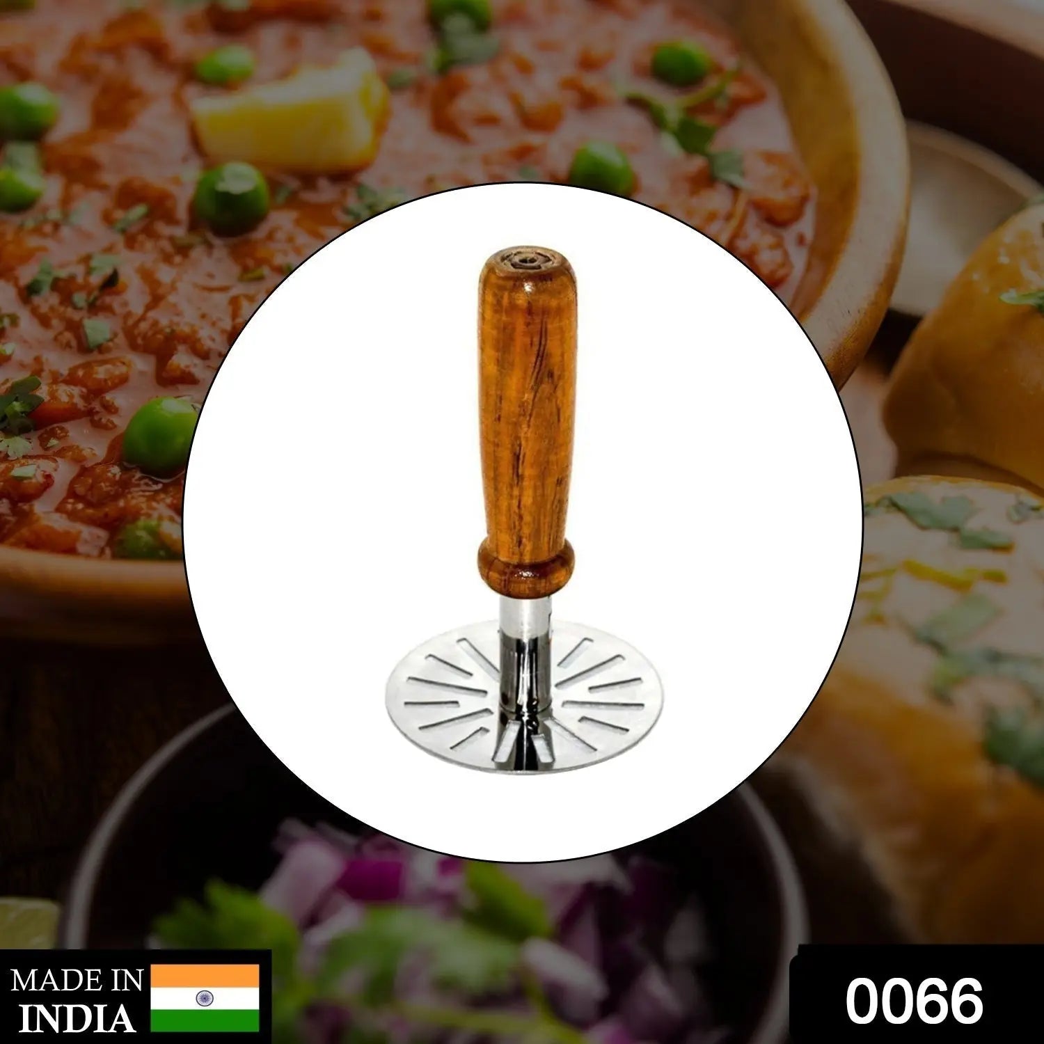 0066 Paubhaji Masher Used In All Kinds Of Household And Kitchen Places For Mashing And Making Paubhajis. - Image #1