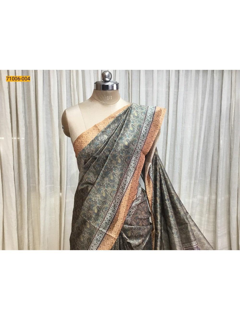 Mehandhi Green   Kalamkari Soft Linen Silk Saree