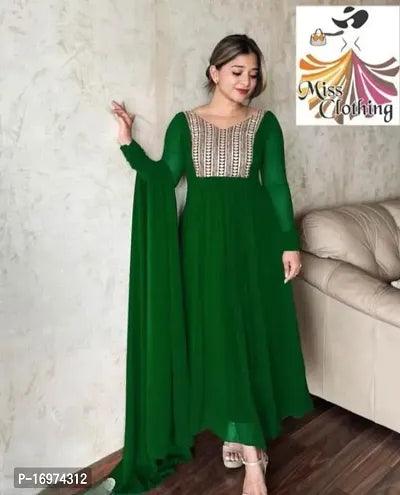 Fancy Georgette Embroidery Kurti With Dupatta Set