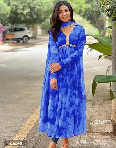 Stylish Georgette Digital Printed Gown With Dupatta For Women