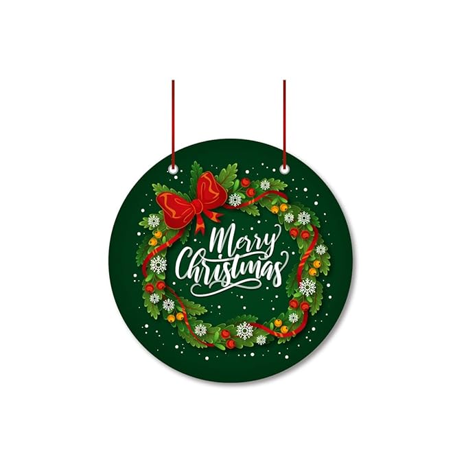 Christmas Wall Hanging - Wooden Festive Multicolor Ornament