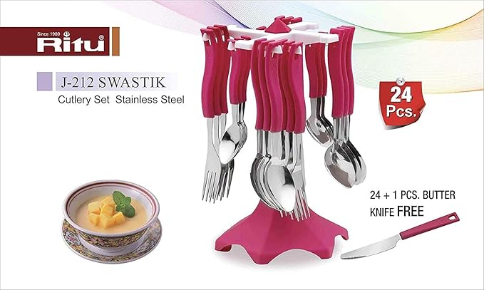 Premium Kitchen Cutlery Set - 24-Piece Stainless Steel Set (Assorted)