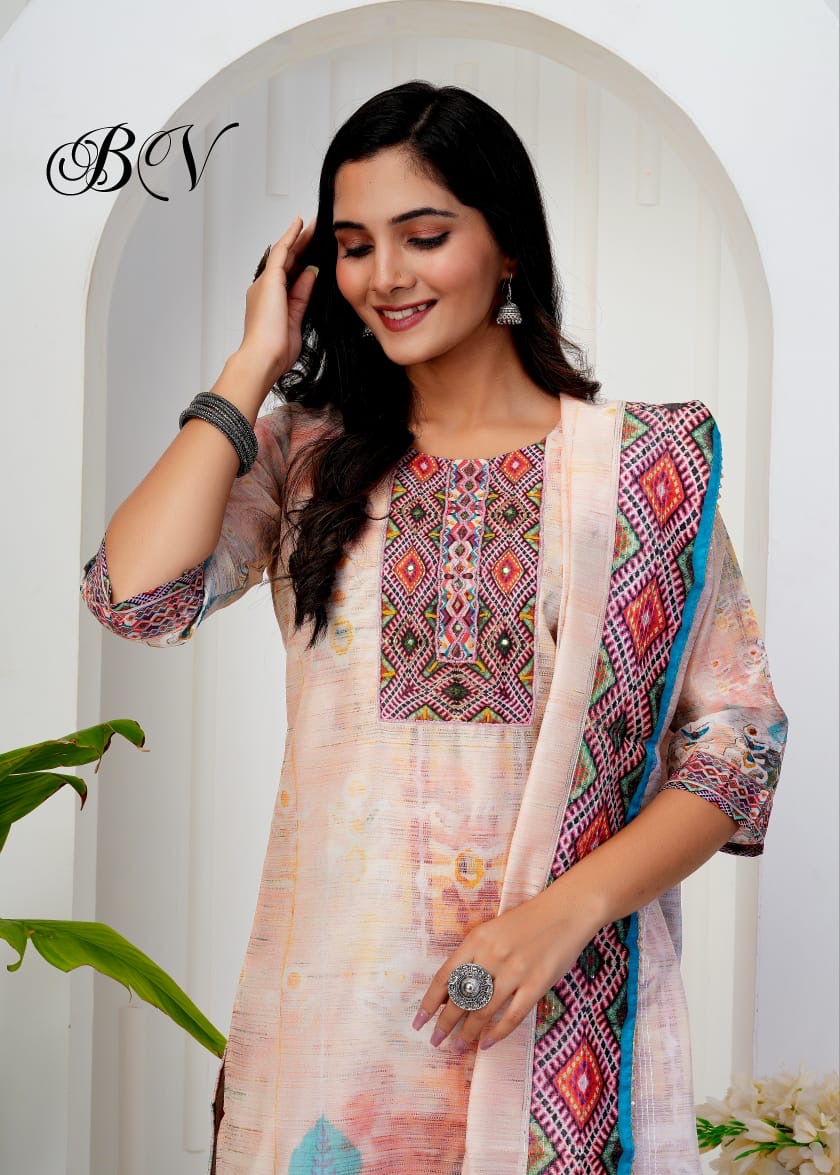 JAMBO EMBROIDERY WITH SEQUENCE WORK 3 PIECE SET