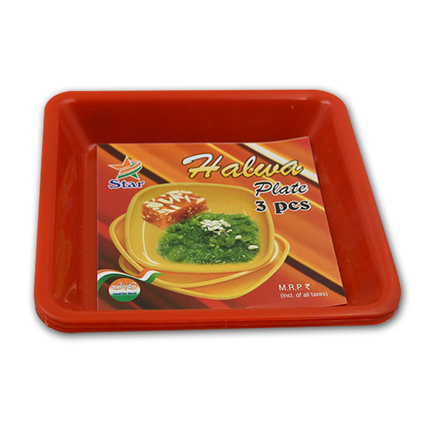 5563 Square Plastic Halwa Dinner Plate Snacks  Breakfast Restaurant Serving Trays Home School Coffee Hotel Kitchen Office (3 Pcs Set)