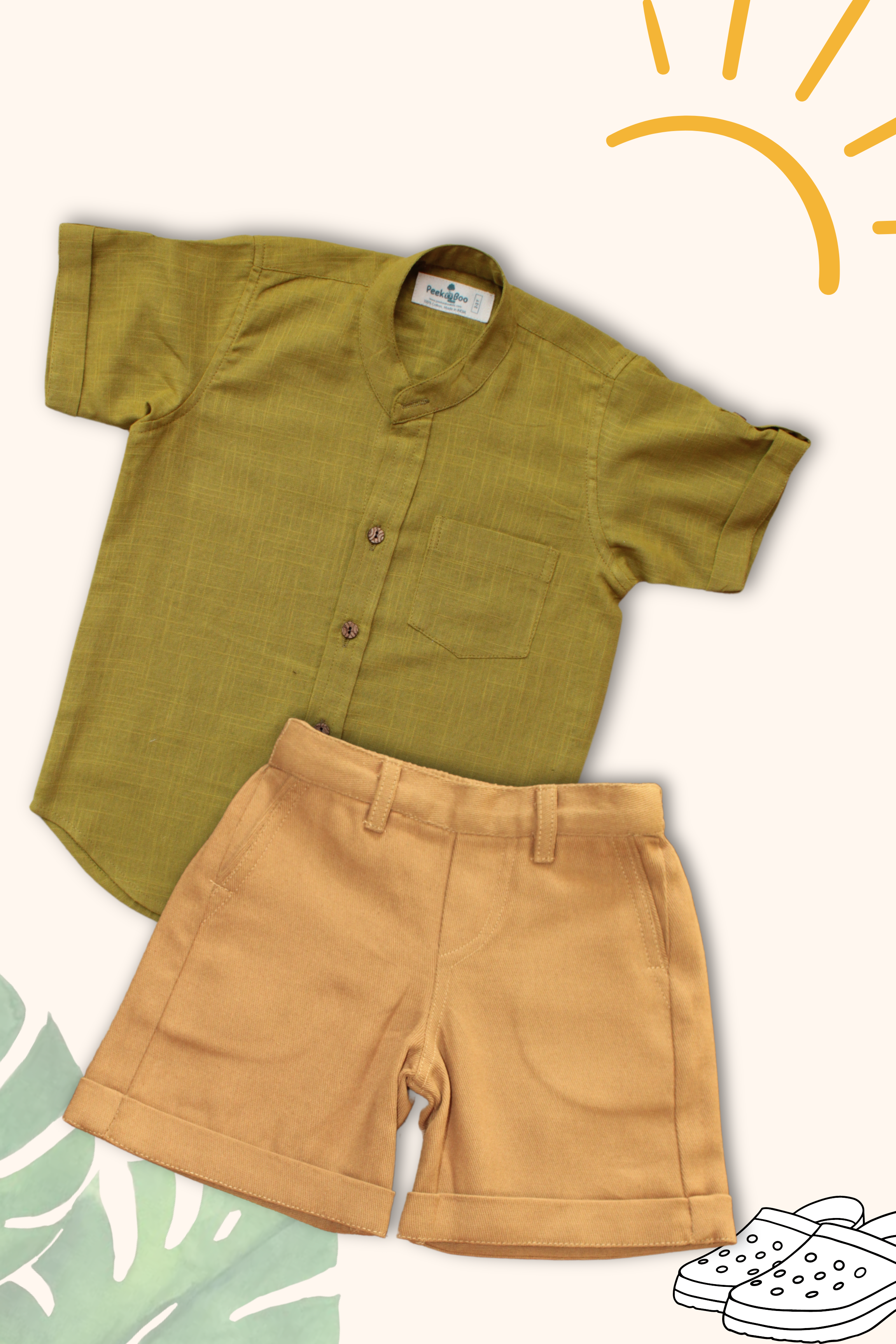 Green (Mehandi) Twinning - Girl Dress & Boys Clothing Set