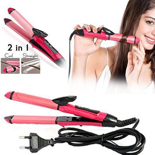 385 2 In 1 Hair Straightener And Curler Machine For Women Curl Straight Hair Iron