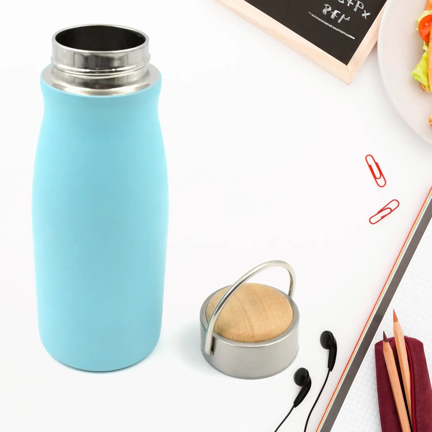 0285 Stainless Steel Water Bottle With Handle Fridge Water Bottle Stainless Steel Water Bottle Leak Proof Rust Proof Hot  Cold Drinks Gym Sipper Bpa Free Food Grade Quality Steel Fridge Bottle For Officegymschool (360 Ml) - Image #4