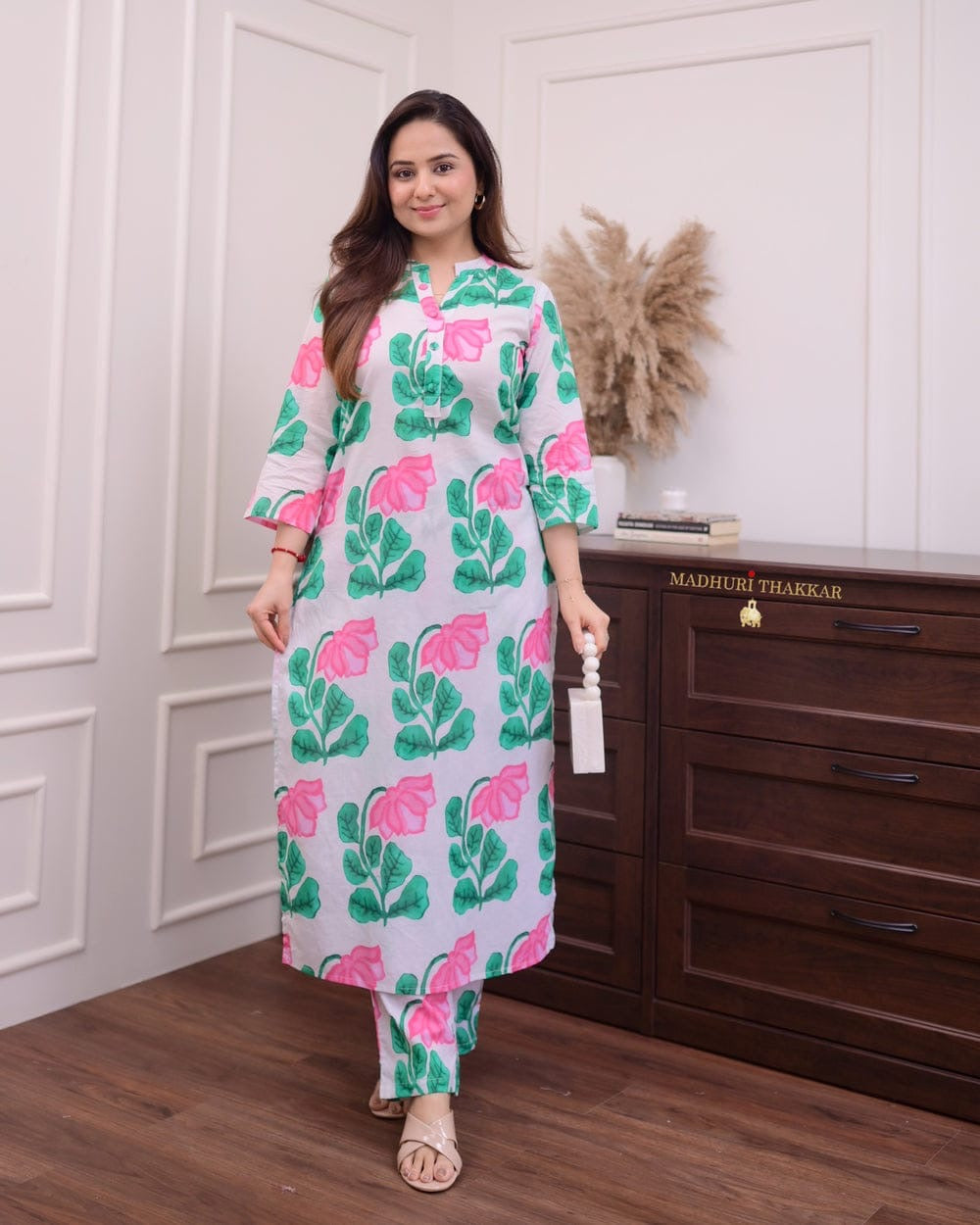 Procoin Printed Ivory Green Set