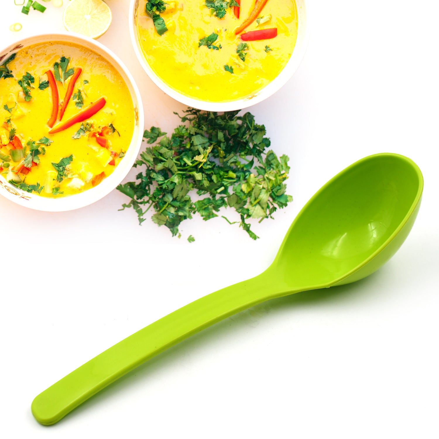 5724 Plastic Spoon Kitchen Multipurpose Serving Ladle For Frying Serving Turner Curry Ladle Serving Rice Spoon Used While Eating And Serving Food Stuffs Etc (2 Pcs Set 10 Inch )