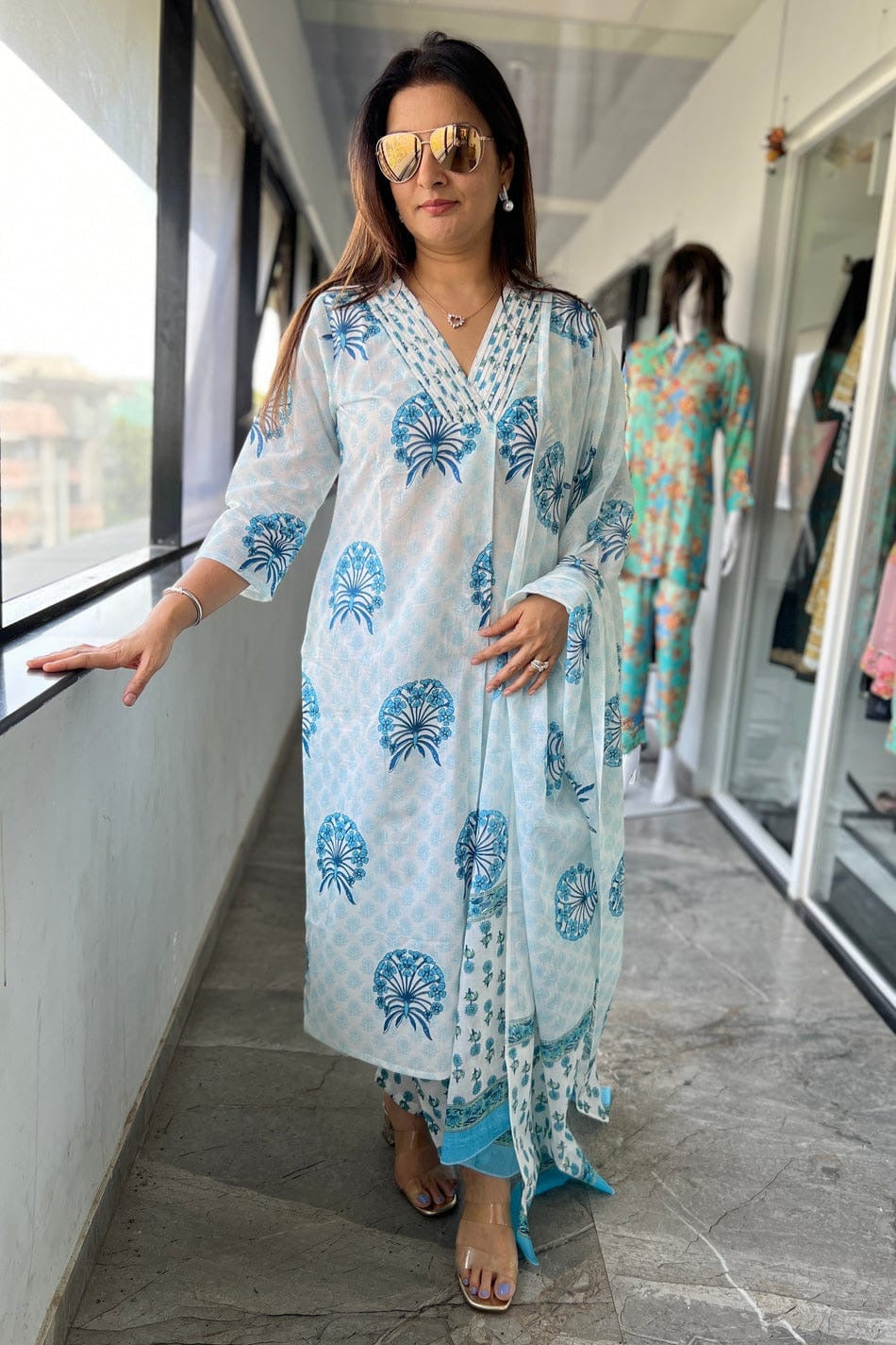 Cotton Kurti with Pant and Dupatta