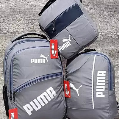 Puma Backpack 3 Pcs Combo - New Look, Stylish Backpacks for Men & Women Silver