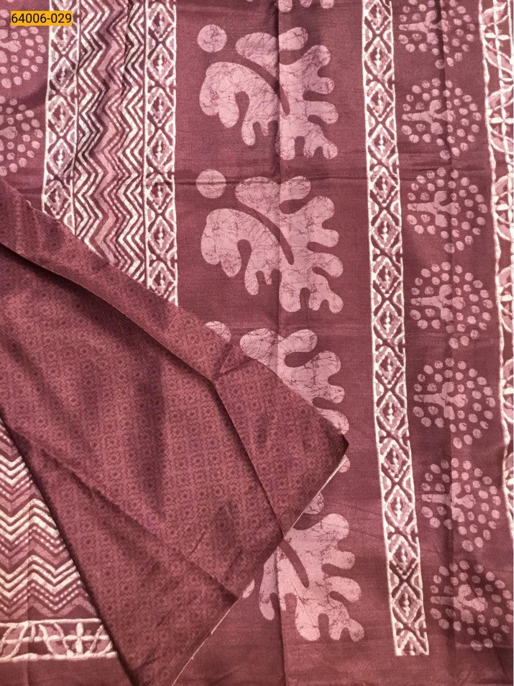 Wine  Crepe Silk Saree