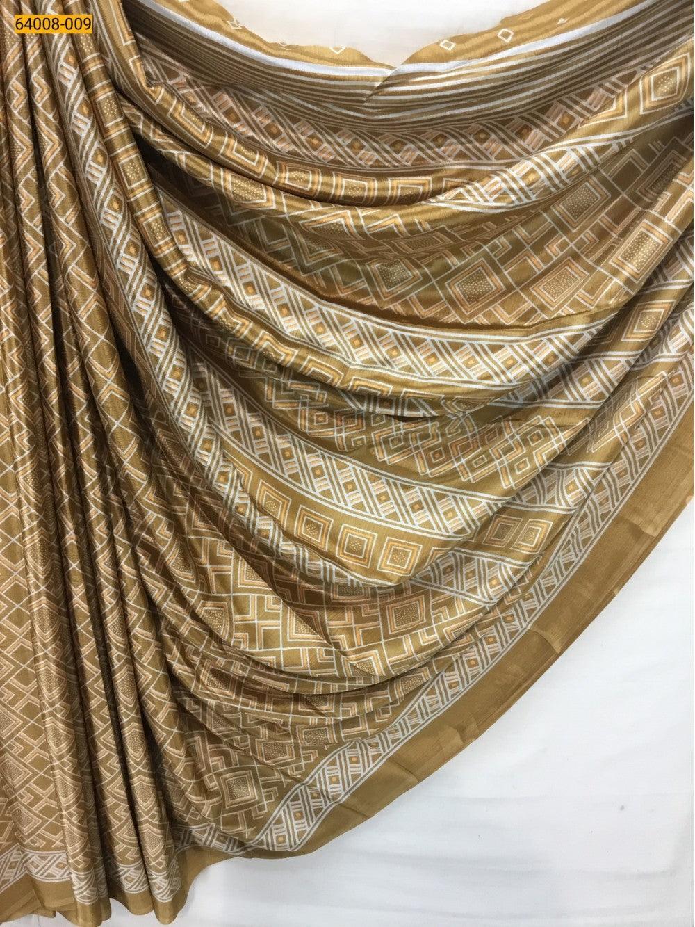 Brown Crafty Crape Silk Saree