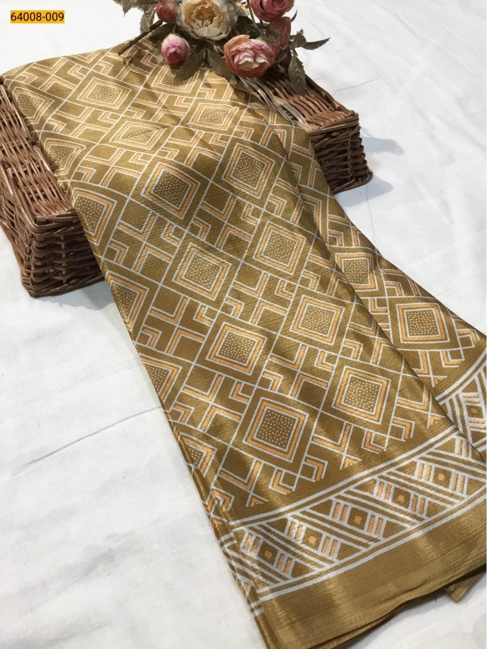 Brown Crafty Crape Silk Saree