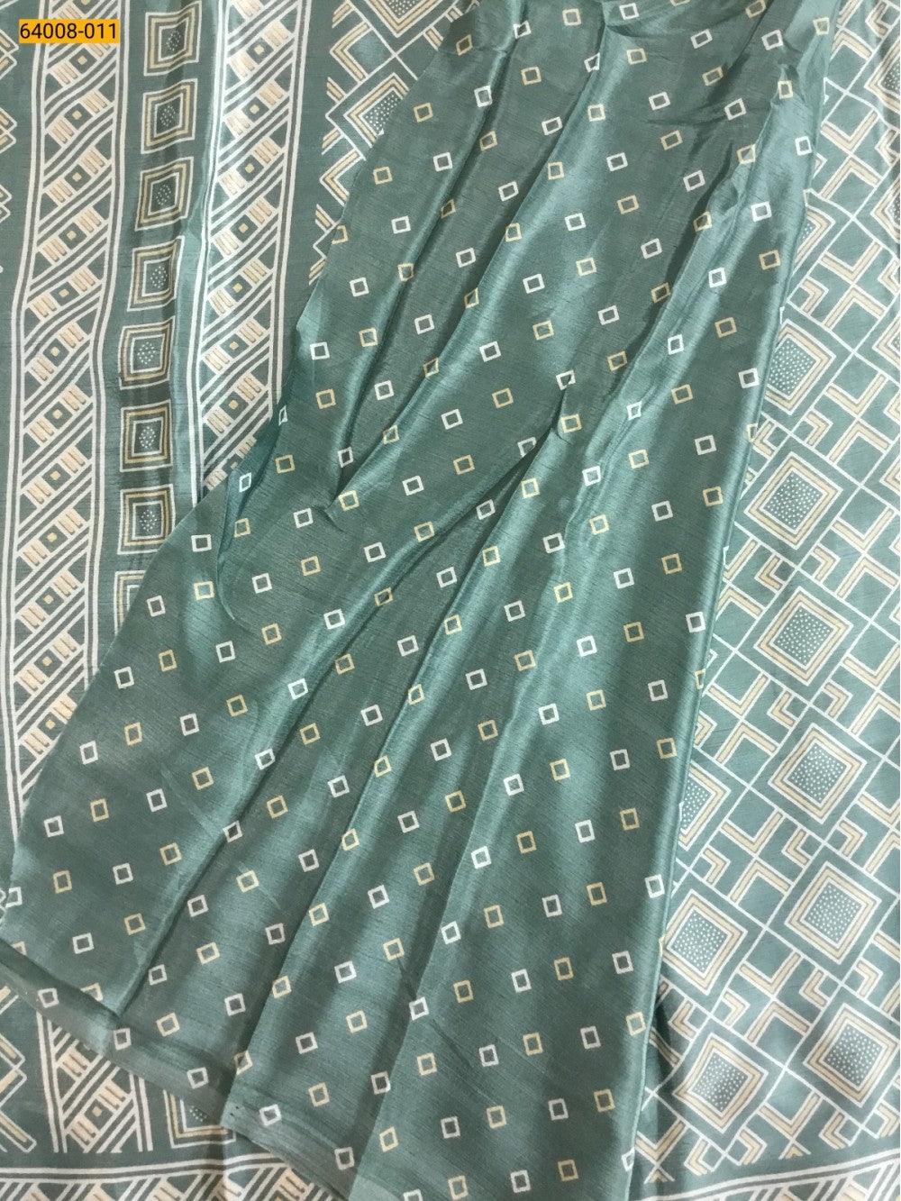 Green Crafty Crape Silk Saree