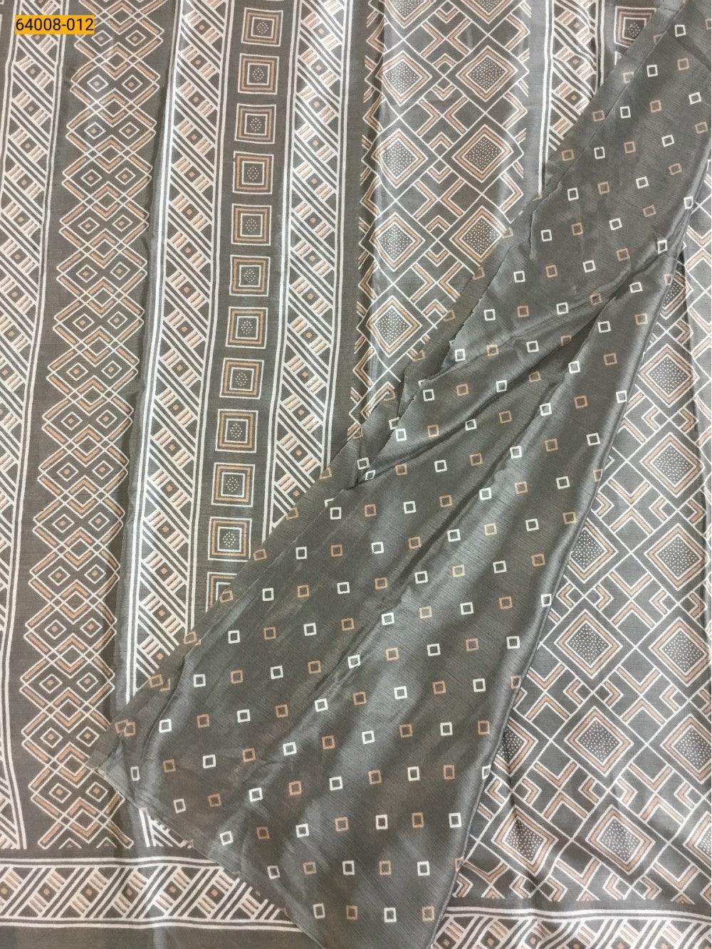 Cement Crafty Crape Silk Saree