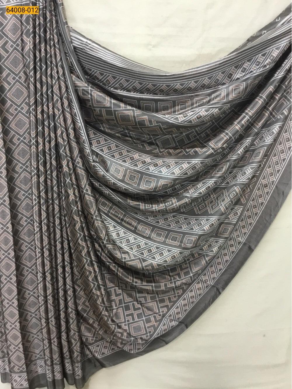 Cement Crafty Crape Silk Saree