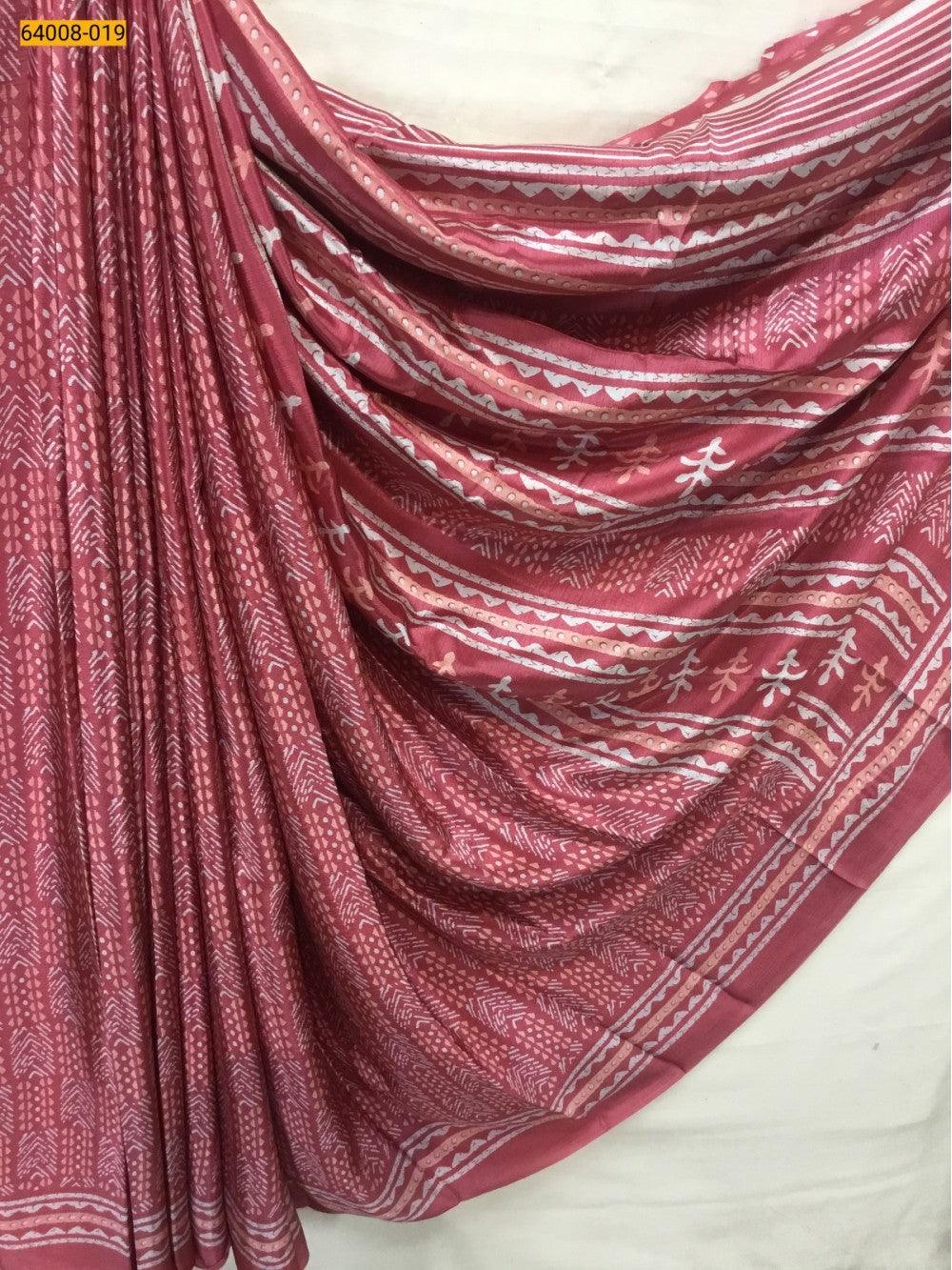 Peach Crafty Crape Silk Saree