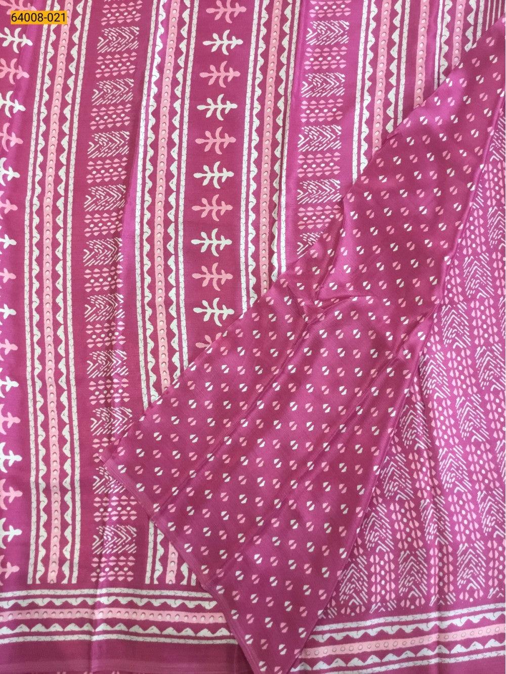 Pink  Crafty Crape Silk Saree