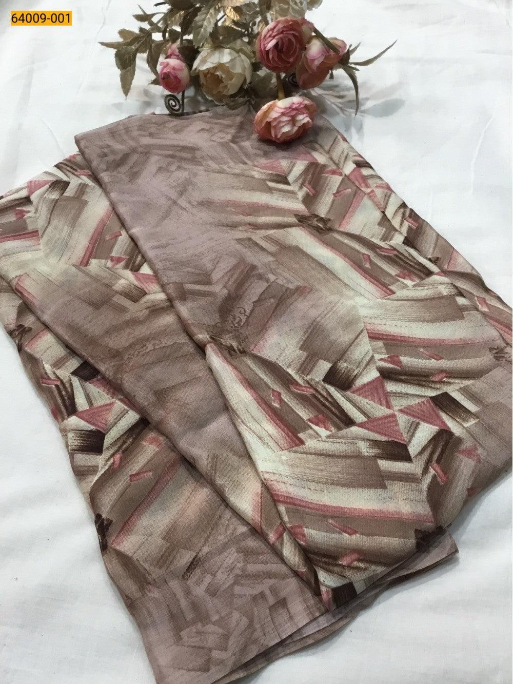 Brown Premium Crape Saree