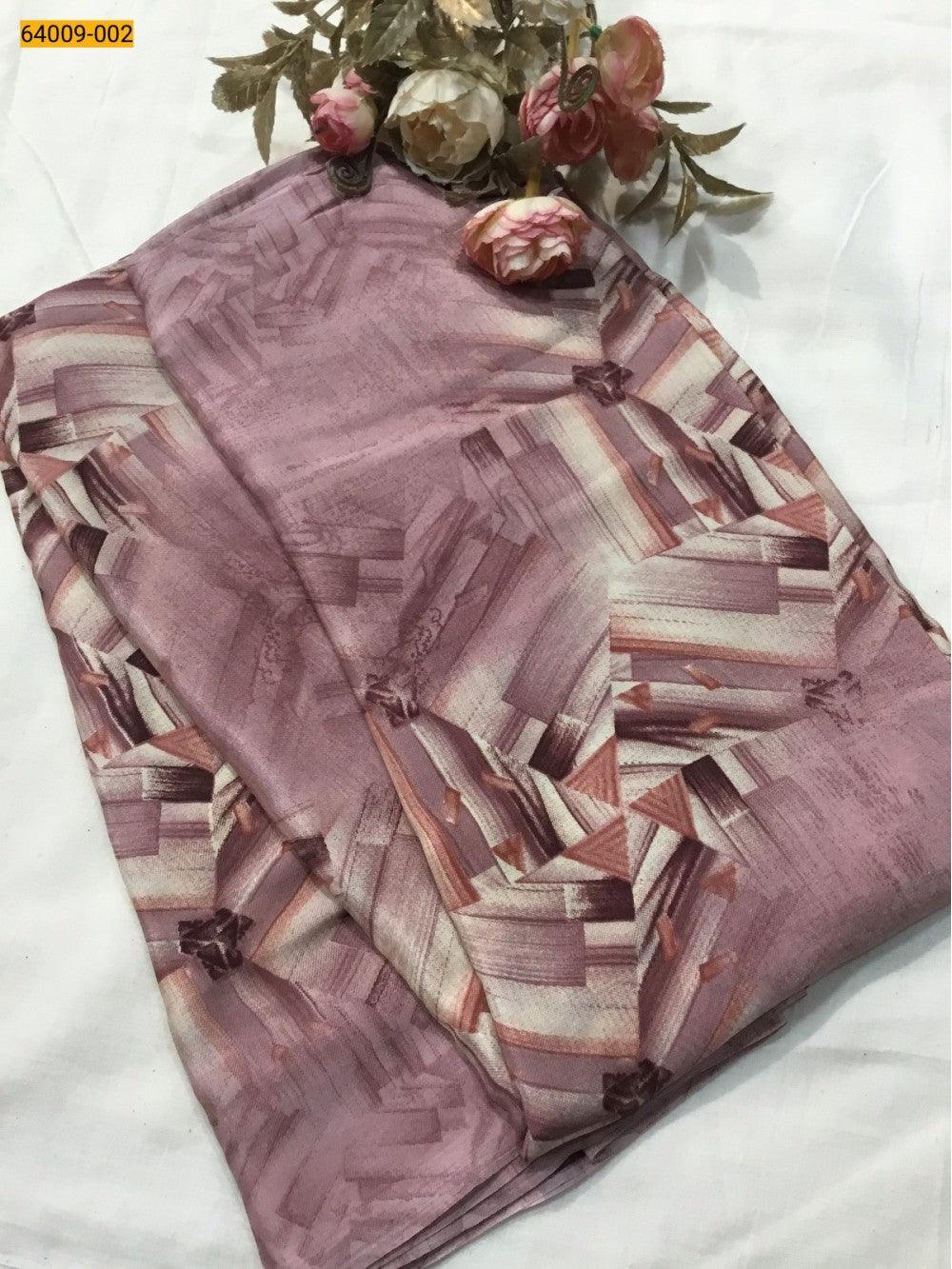 Onion Pink Premium Crape Saree