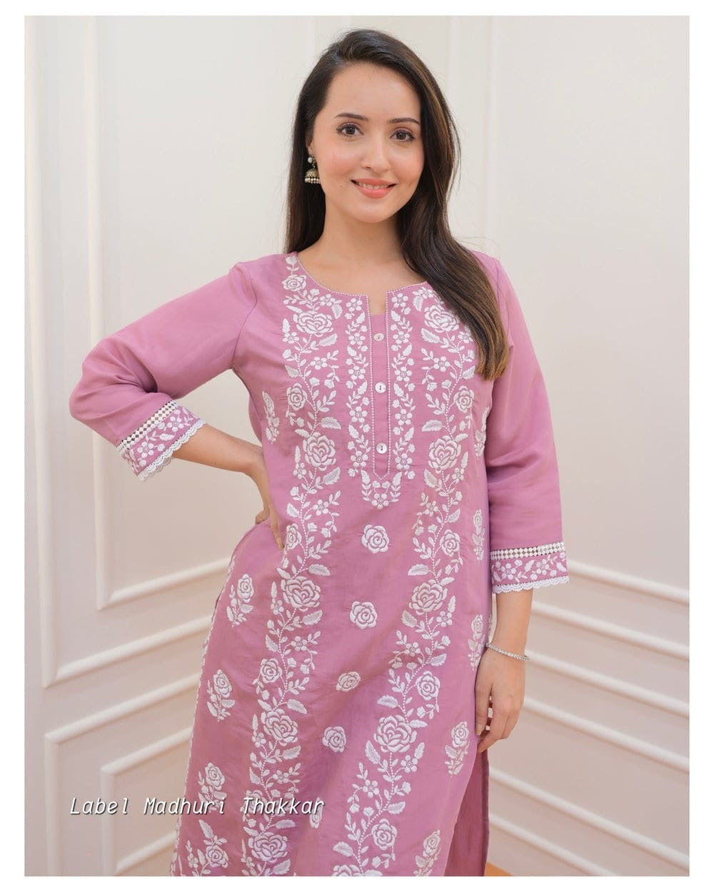 JAMBO EMBROIDERY WITH SEQUENCE WORK THREE PIECE SET