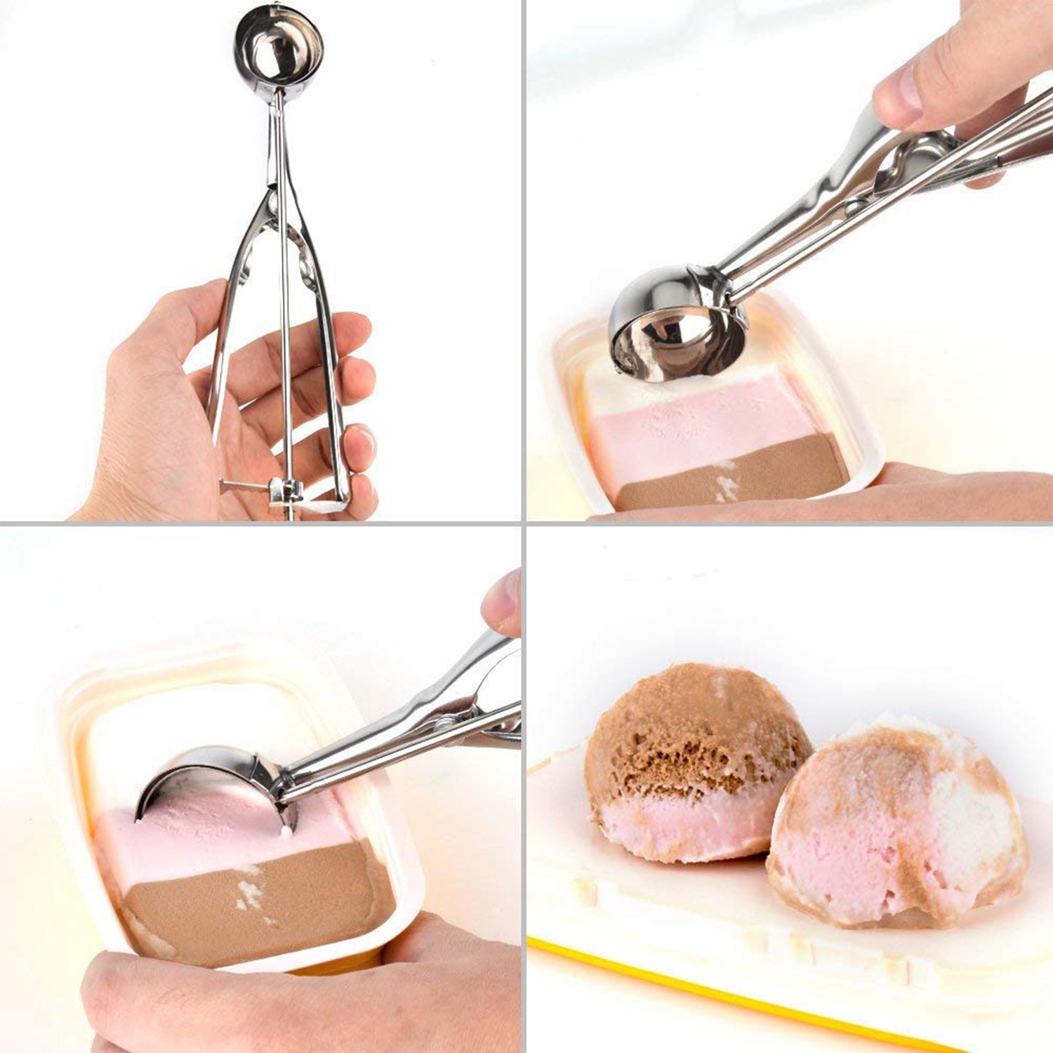 2418 Ice Cream Serving Scoop Stainless Steel Premium Quality Ice Cream Serving Spoon Scooper With Trigger Release