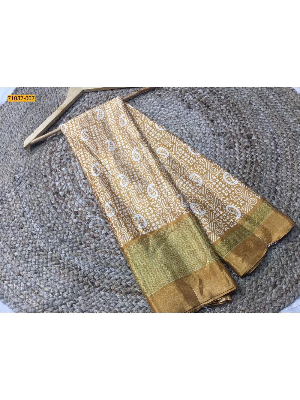 Yellow Turkey Crepe Silk Sarees