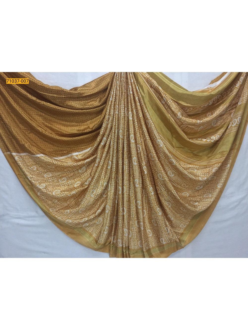 Yellow Turkey Crepe Silk Sarees