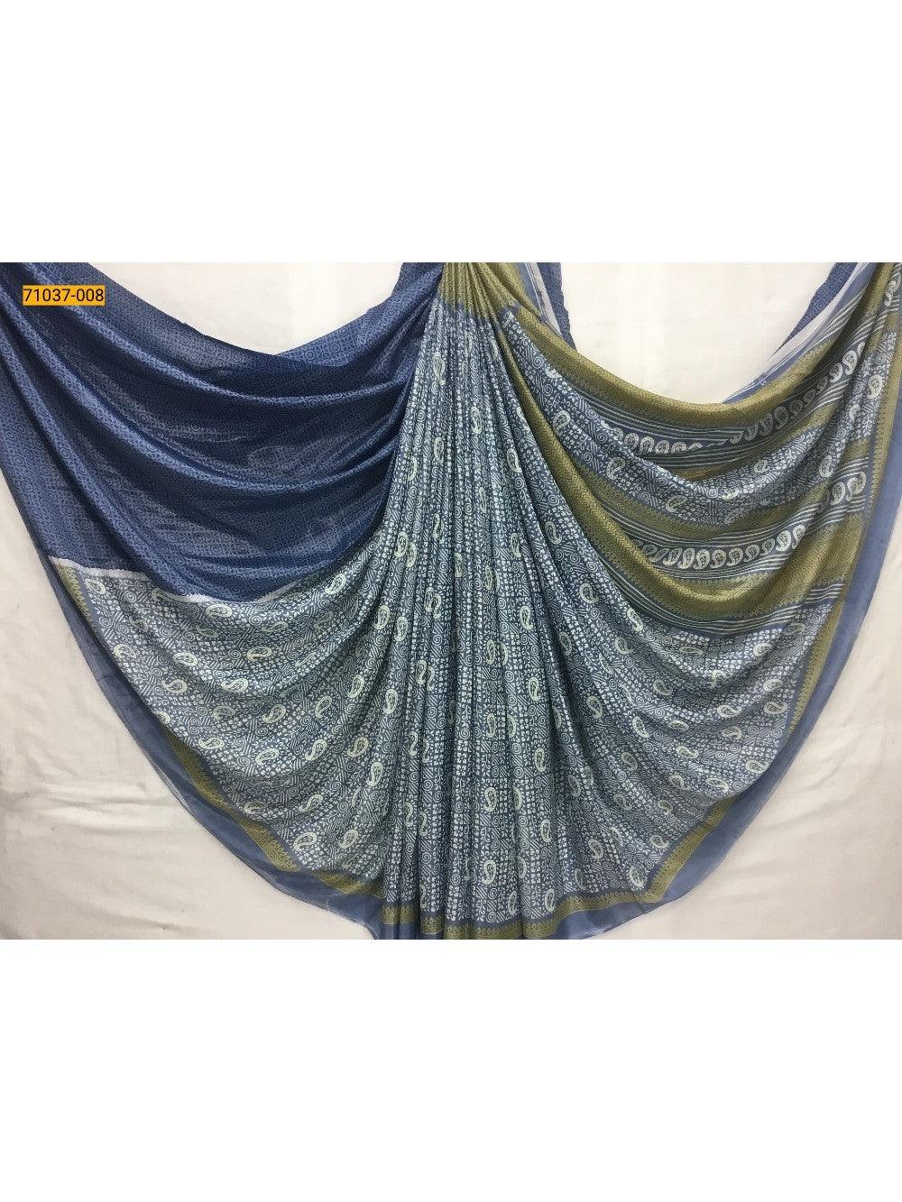 Blue Turkey Crepe Silk Sarees