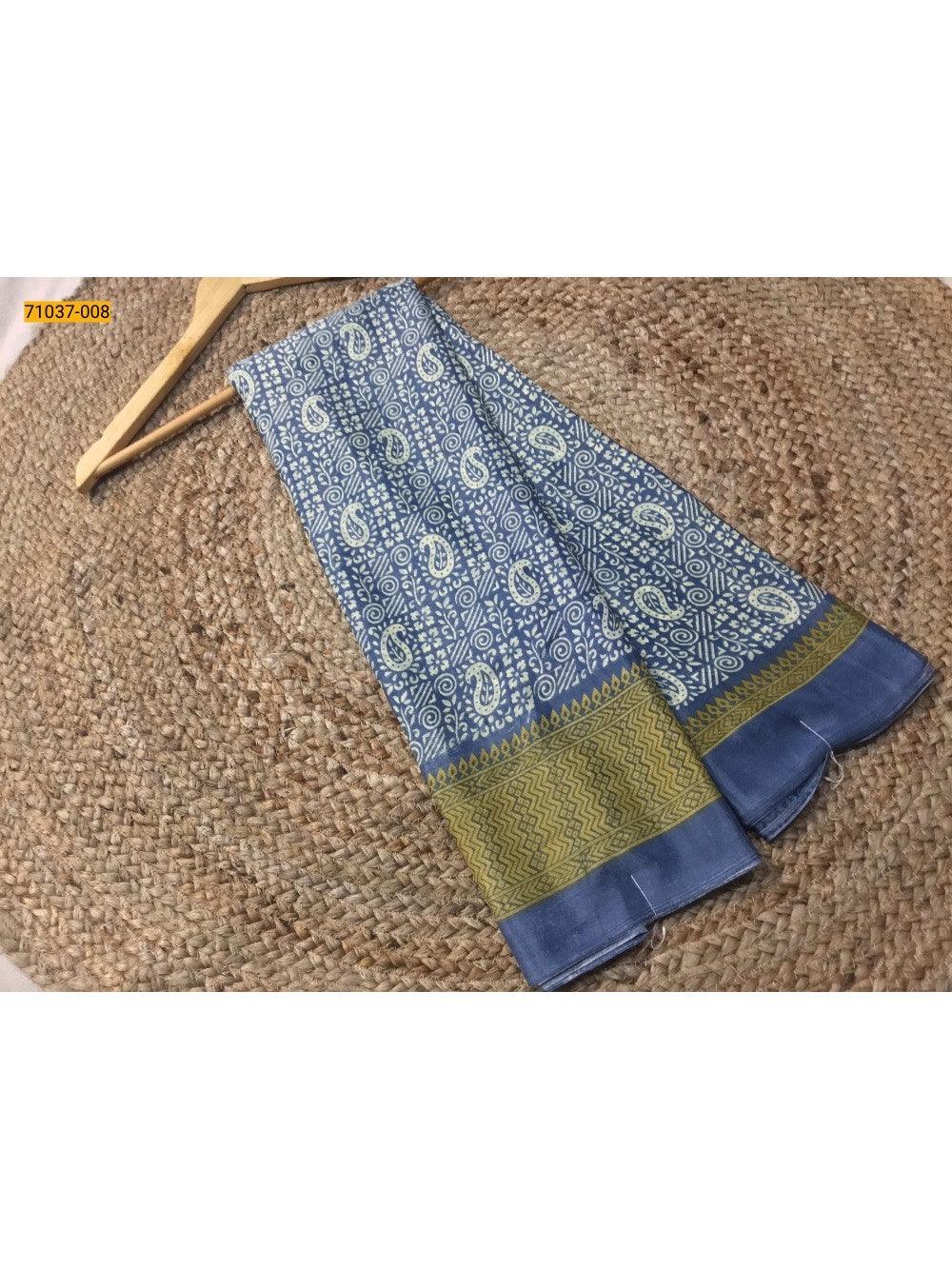 Blue Turkey Crepe Silk Sarees