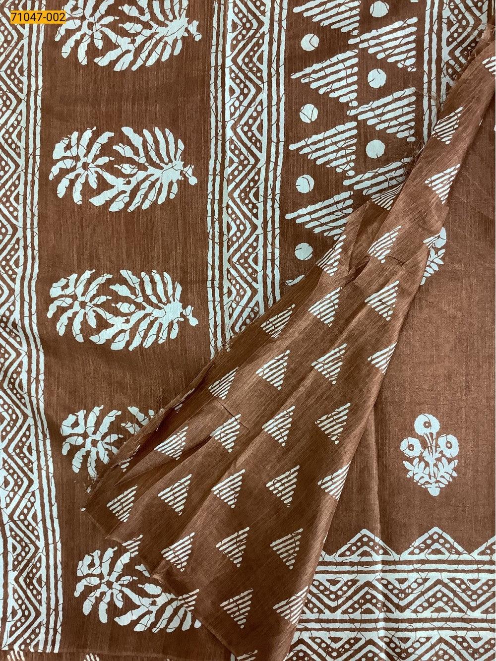 Brown Crafty Silk Saree