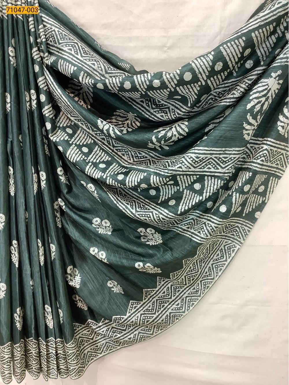 Green Crafty Silk Saree