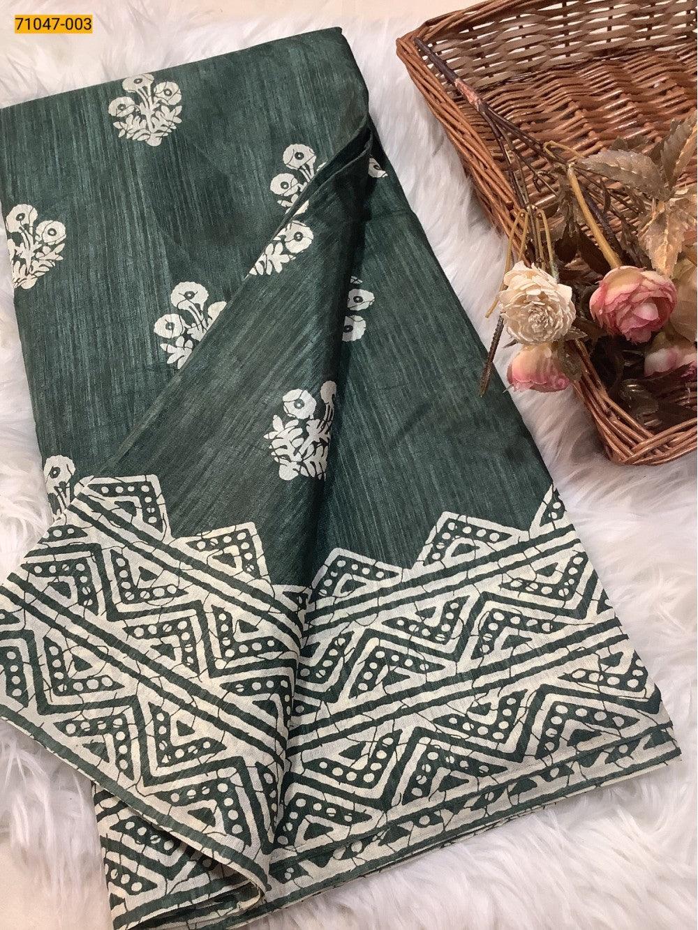 Green Crafty Silk Saree