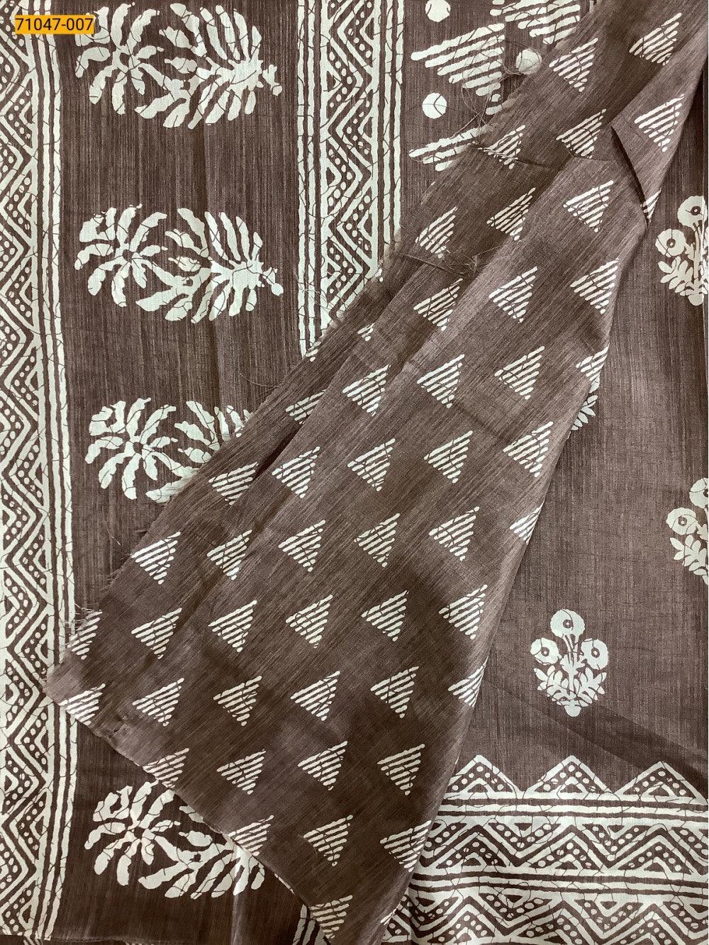 Brown Crafty Silk Saree