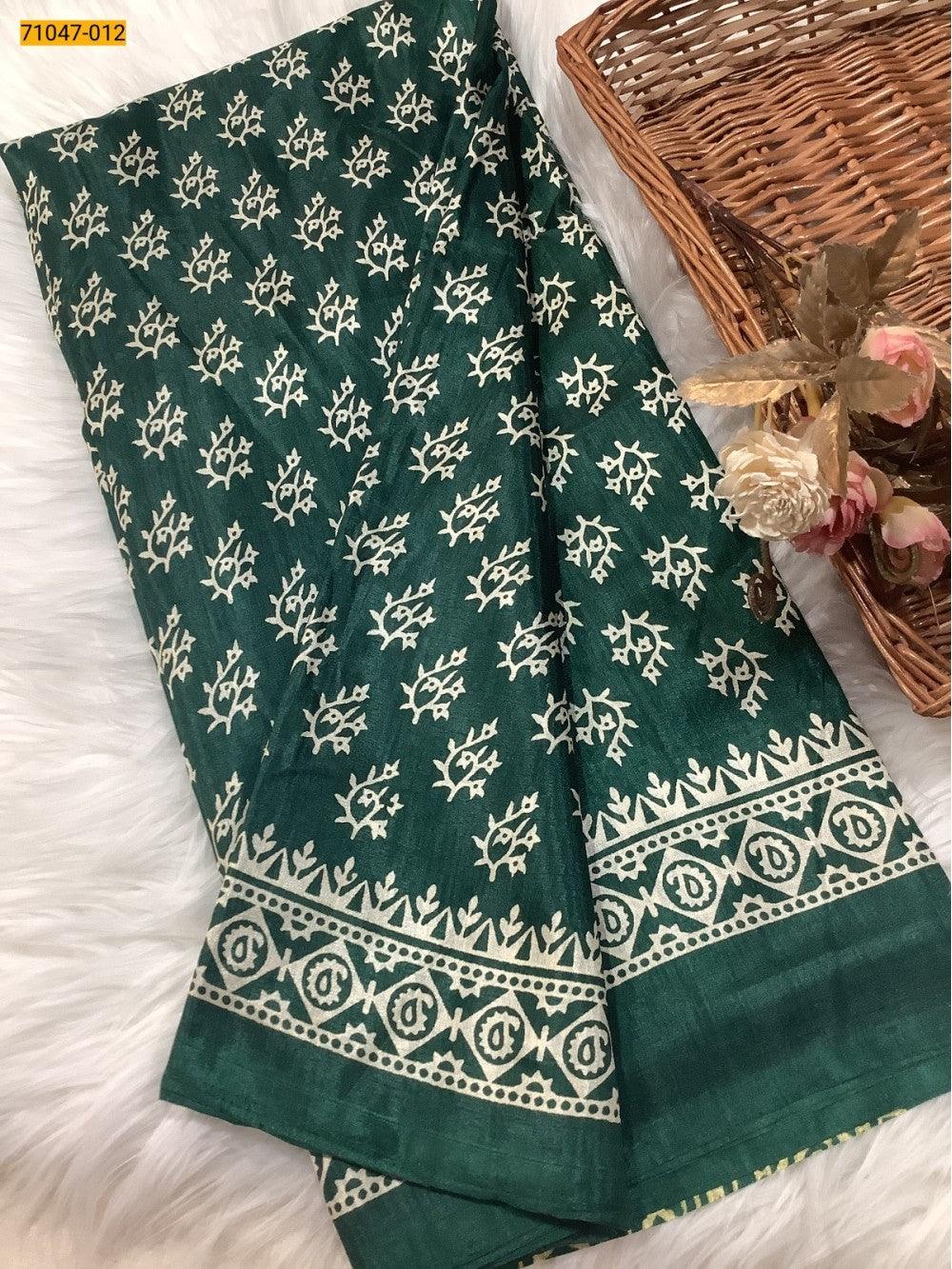 Green Crafty Silk Saree