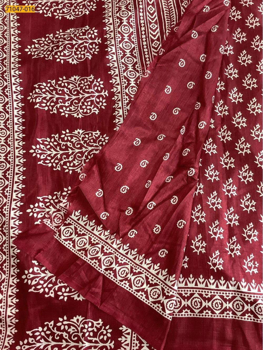 Maroon Crafty Silk Saree