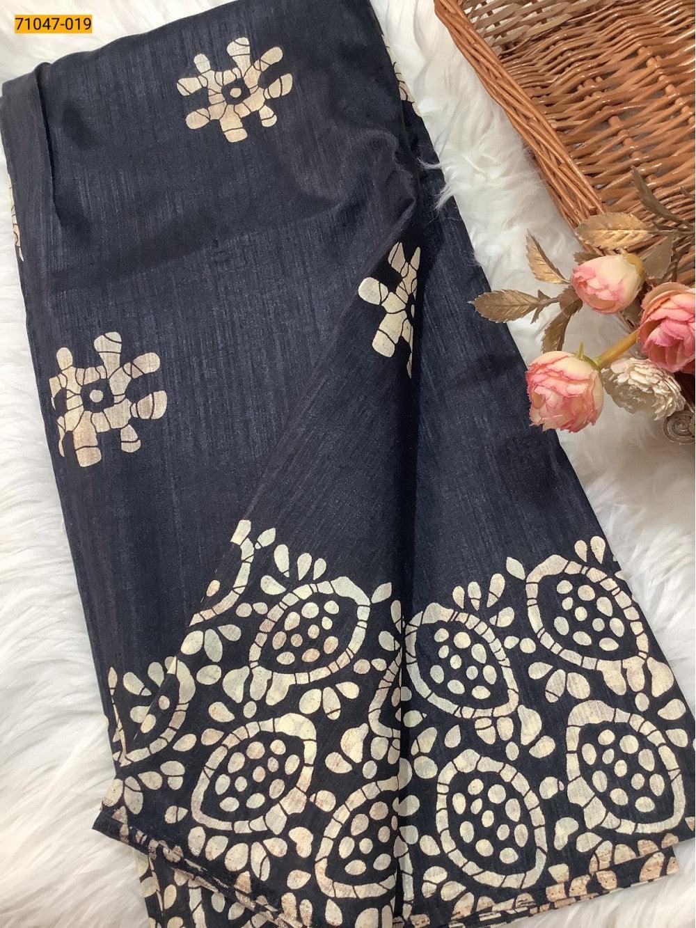 Black  Crafty Silk Saree