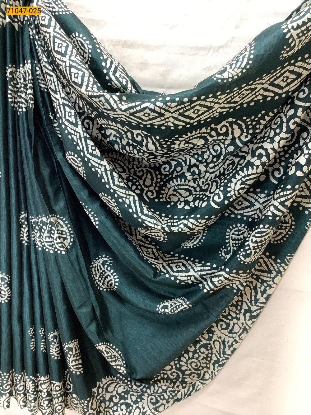 Green Crafty Silk Saree