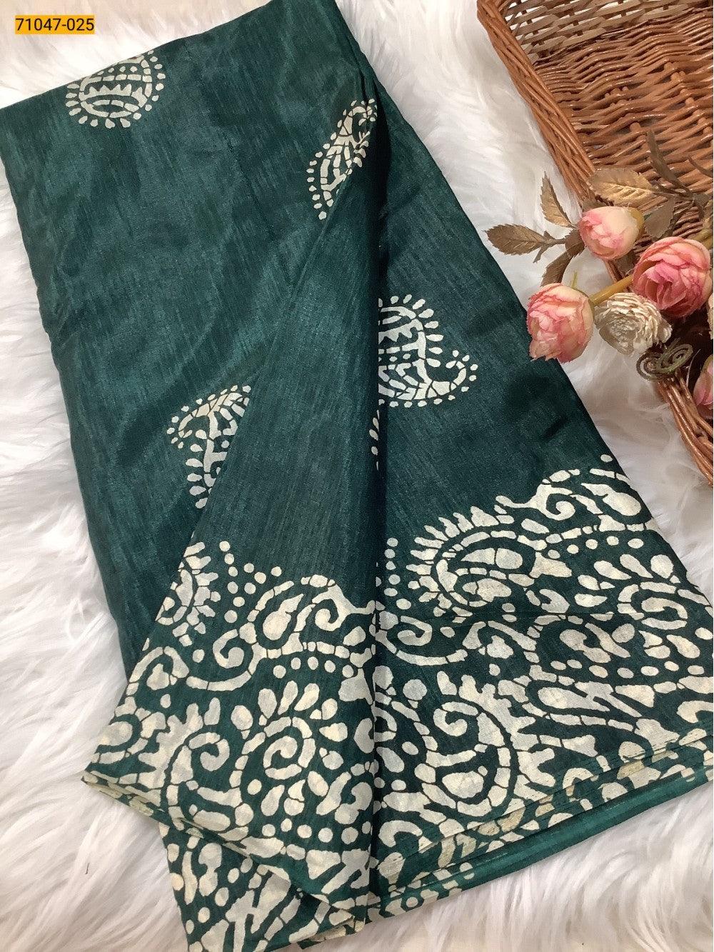 Green Crafty Silk Saree