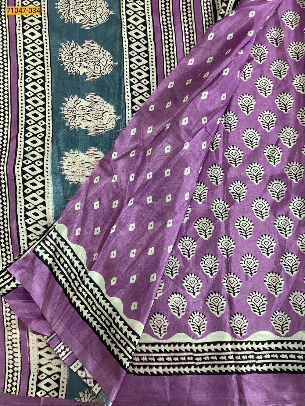 Lavender Crafty Silk Saree