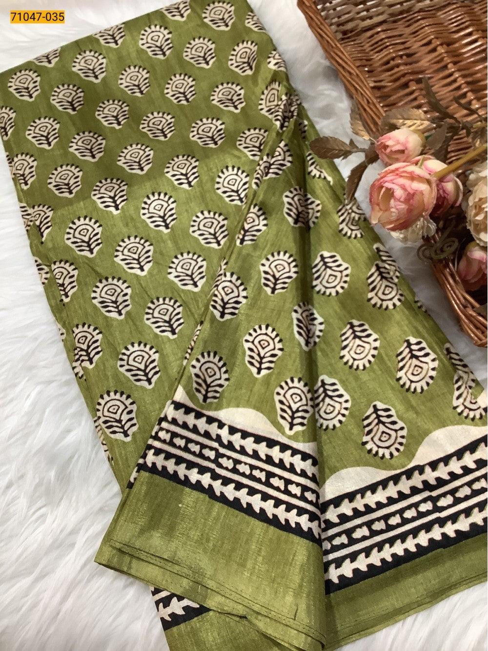 Green Crafty Silk Saree