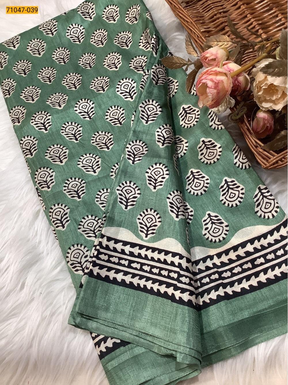 Green Crafty Silk Saree