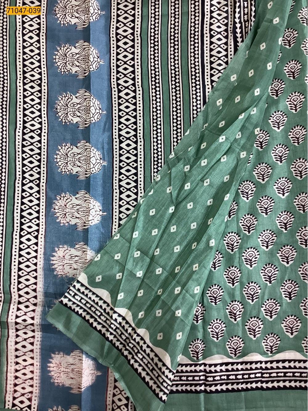 Green Crafty Silk Saree