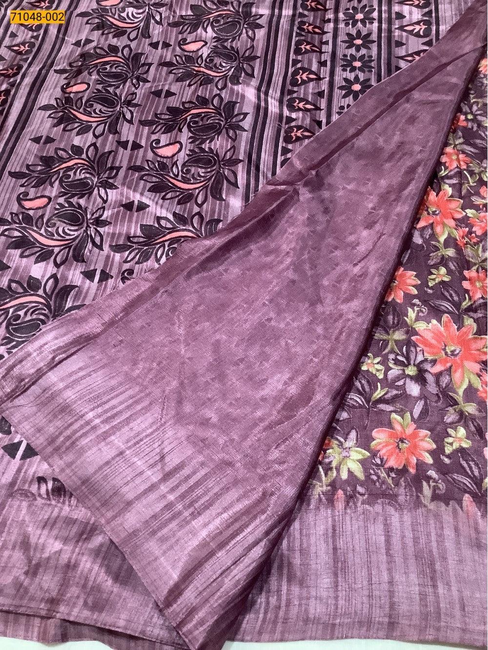 Wine Fancy Dola Silk Saree