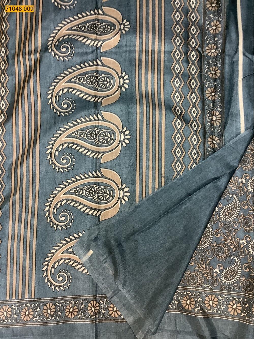 Gray Fancy Dola Silk Saree